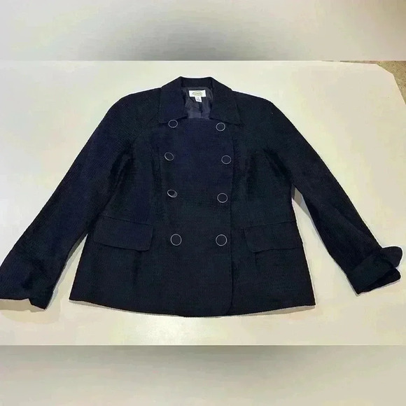 Talbots Navy Double Breasted Blazer Size 16 - Picture 1 of 6